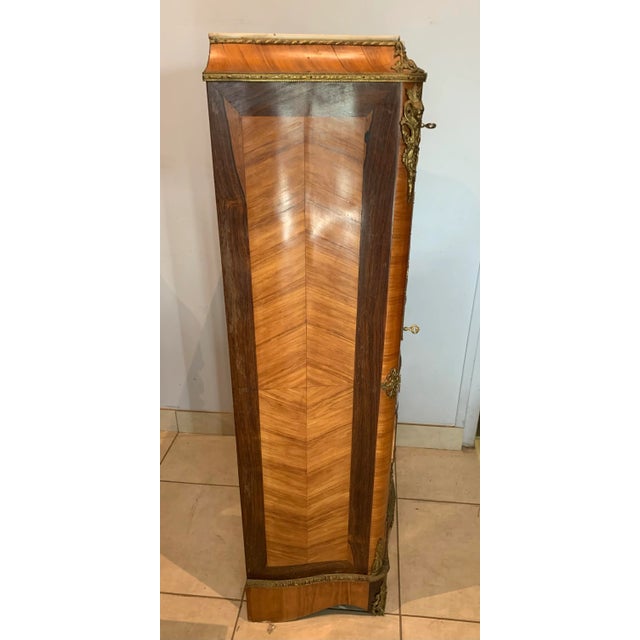 Wood Secretaire in Rosewood and Marble Top For Sale - Image 7 of 11