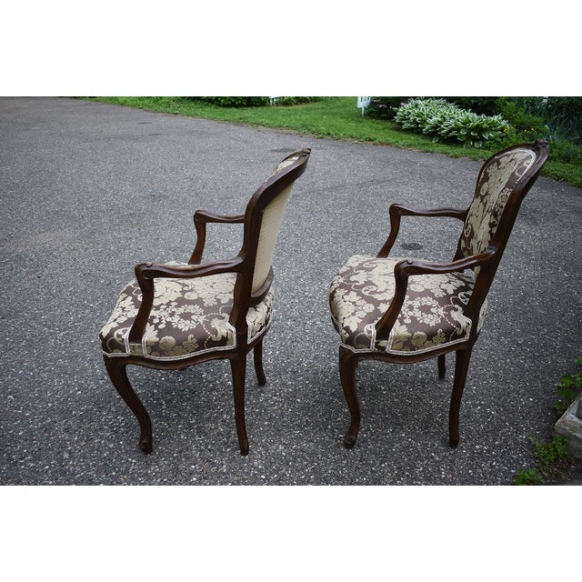 Pair of Louis XV Fruitwood Armchairs of the 18th Century For Sale - Image 9 of 17