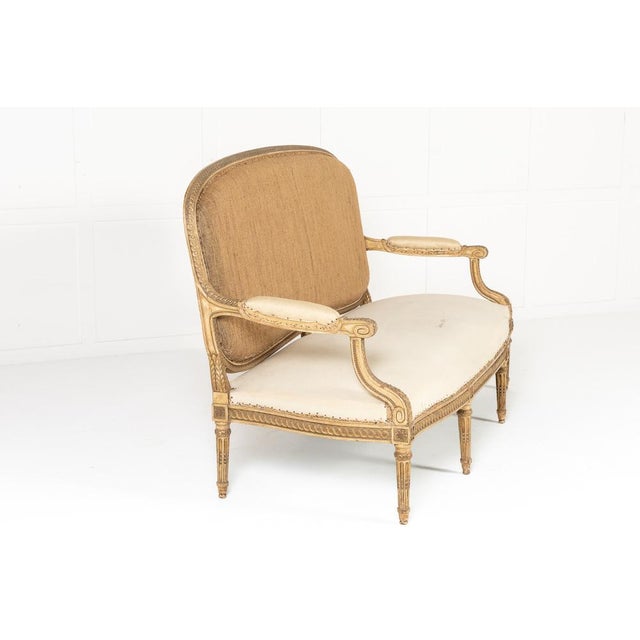 Large 19th Century French Giltwood Sofa For Sale - Image 3 of 12