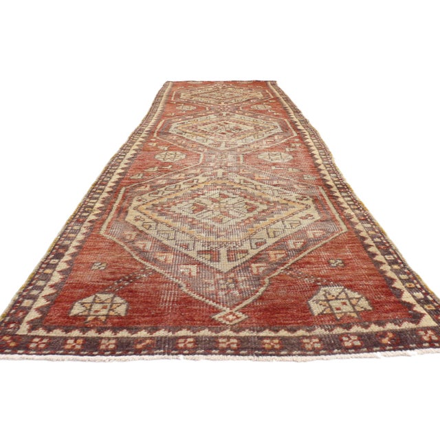 Early 20th Century Vintage Turkish Oushak Rug, 01'10 X 07'10 For Sale - Image 5 of 10