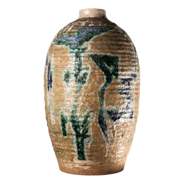 Mid-Century Modern Glazed Ceramic Vase, 1960s For Sale