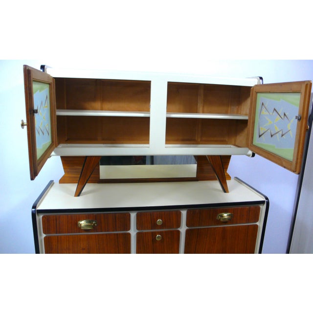 Mid-Century Modern Mid-Century Modern Kitchen Cupboard Angled Shape in Wood and Veneer, 1950s For Sale - Image 3 of 6