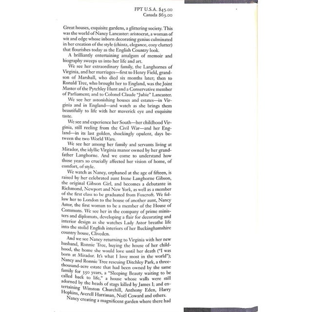 "Nancy Lancaster: Her Life, Her World, Her Art" 1996 Becker, Robert (Signed) For Sale - Image 12 of 12