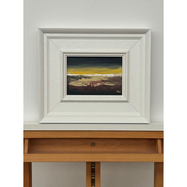 Midnight Ember - Miniature Abstract Landscape Art Study by Contemporary Artist 2025 For Sale - Image 11 of 17