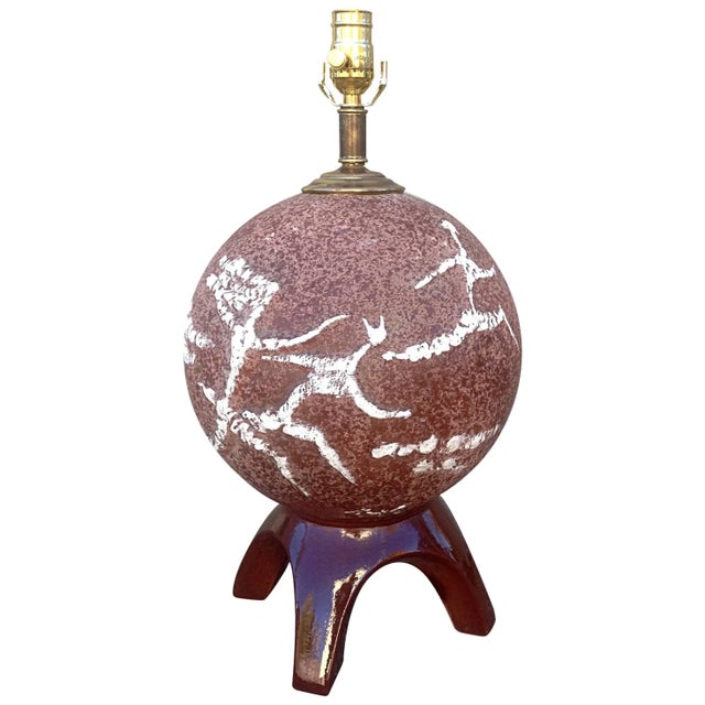 Ceramic Dancing Figures Ceramic Spherical Table Lamp by Tye of California For Sale - Image 7 of 7