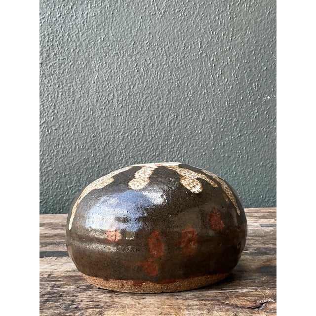Vintage Drip Glaze Ceramic Vessel For Sale - Image 10 of 12