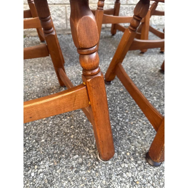 Brown Vintage Cushman Style Solid Wood Maple Dining Chairs, Set of 6 For Sale - Image 8 of 10