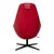 Set of Cocoon Armchair and Ottoman in Red Leather from Varier For Sale - Image 16 of 18