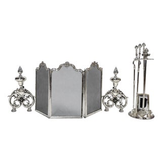 Fireplace Front and Utensils, Set of 4 For Sale