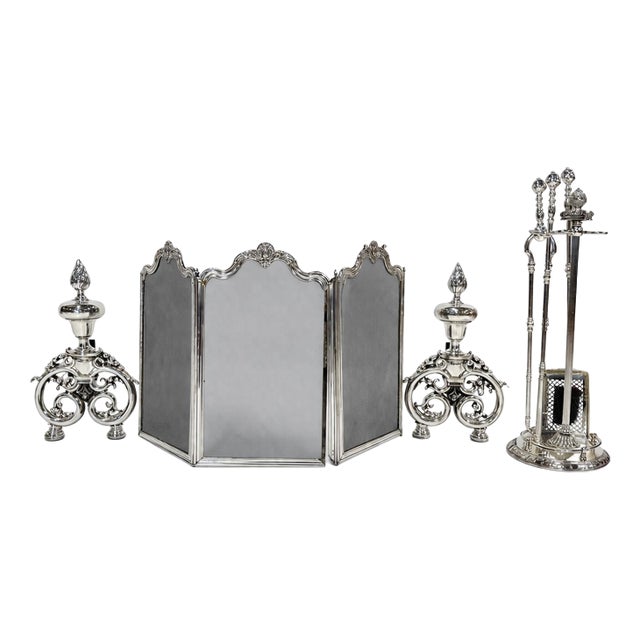 Fireplace Front and Utensils, Set of 4 For Sale