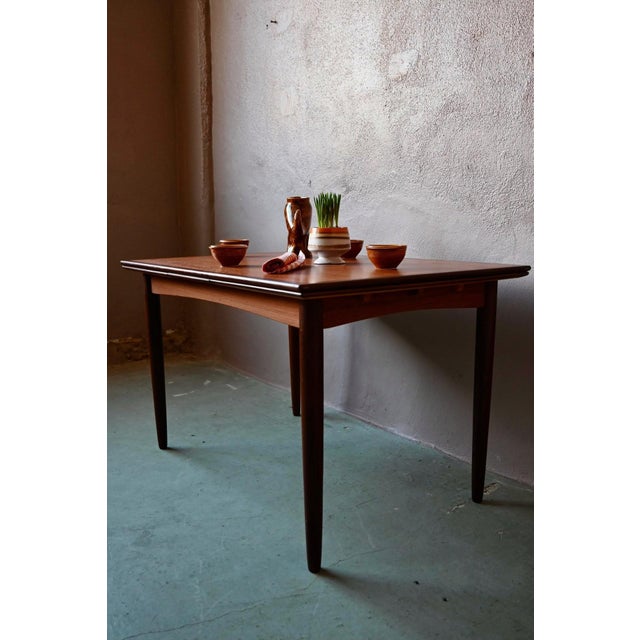 Vintage Scandinavian Teak Dining Table with Spindle Legs and Extendable Leaves, 1970s For Sale - Image 6 of 18
