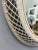 Late 20th Century Vintage White Rattan Oval Wall Mirror For Sale - Image 5 of 6