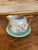 Gold Vintage Hand-Painted Floral Creamer and Saucer Set With Gold Trim For Sale - Image 8 of 9