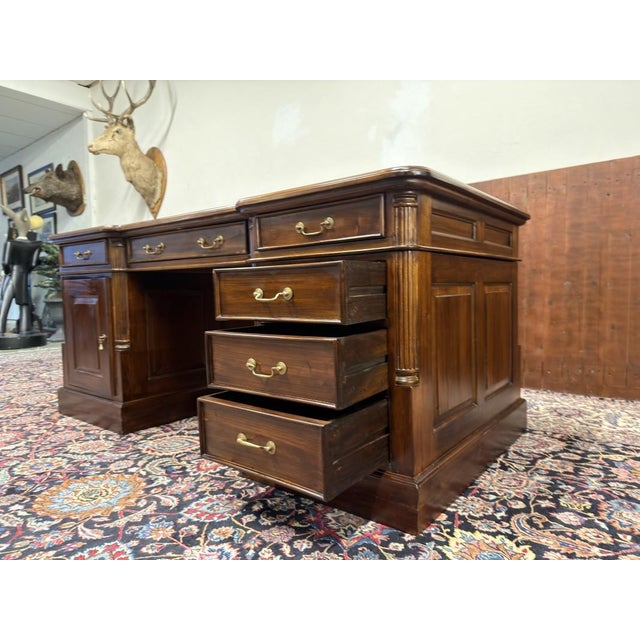 Chesterfield English Desk in Teak For Sale - Image 15 of 18