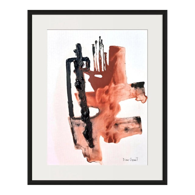 16.5" by 20.5" Abstract Figurative Primitivist Original Painting For Sale