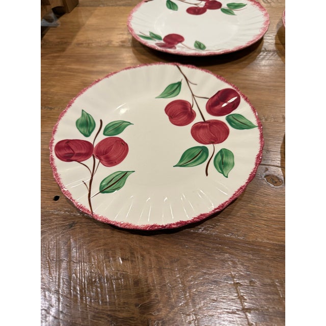Ceramic Vintage 1940s Blue Ridge Southern Potteries "Crab Apple" Dinner Plates - Set of 4 For Sale - Image 7 of 9