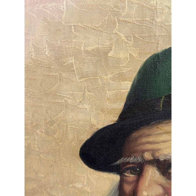 Green Vintage Traditional Bavarian Gentleman Oil on Canvas Painting by David Pelbam For Sale - Image 8 of 10
