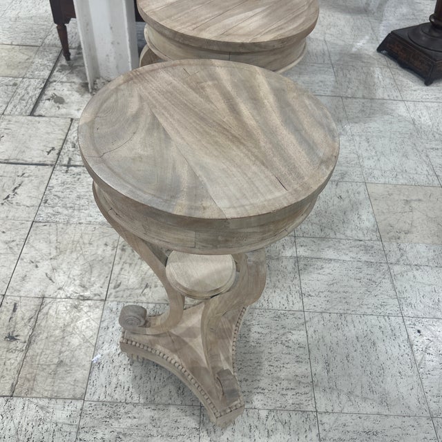 Biedermeier Late 20th Century Pair Bleached Biedermeier Stand/ Pedestals For Sale - Image 3 of 7