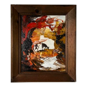 1970's Morris Katz Expressionist Abstract Oil Painting