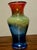 1990s Vintage Flux Studio Glass Vase, Cobalt to Amber Fade For Sale - Image 5 of 11