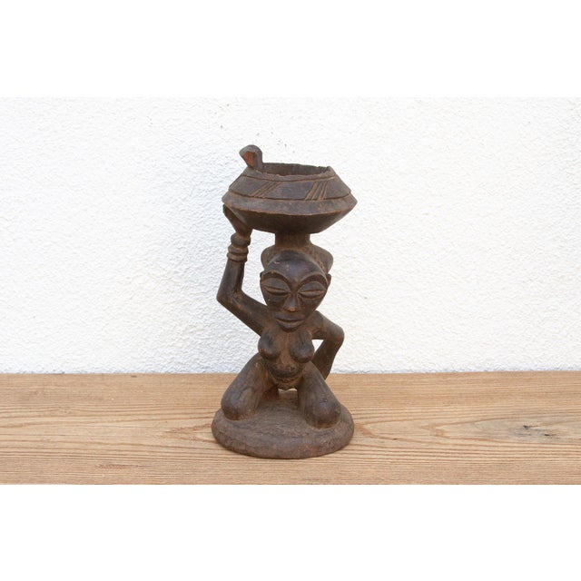 1950s African Luba Tribe Carved Offering Vessel For Sale - Image 5 of 11