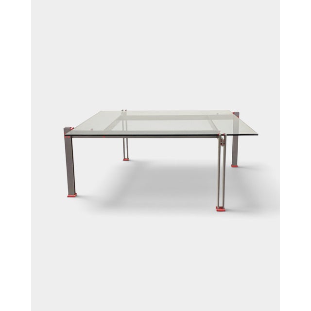 Metal Postmodern Italian Coffee Table in Glass and Metal, Italy, 1980s For Sale - Image 7 of 7