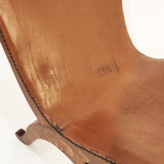 Brown Spanish Side Chair by Pierre Lottier for Valenti, 1950s For Sale - Image 8 of 13