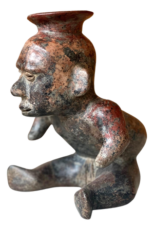 Ceramic Pre-Columbian Colima Hunchback Figure Vessel
