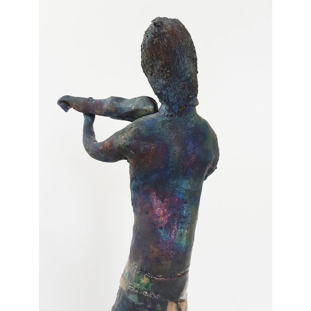 Vintage Terracotta Ceramic Violinist, 1950s For Sale - Image 6 of 9