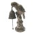Mid 20th Century Vintage Ornate Metal Tabletop Perched Bird Bell For Sale