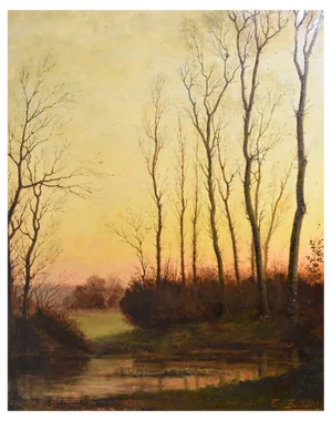 Émile Boulard, Fall Landscape, Late 19th Century, Oil on Canvas, Framed