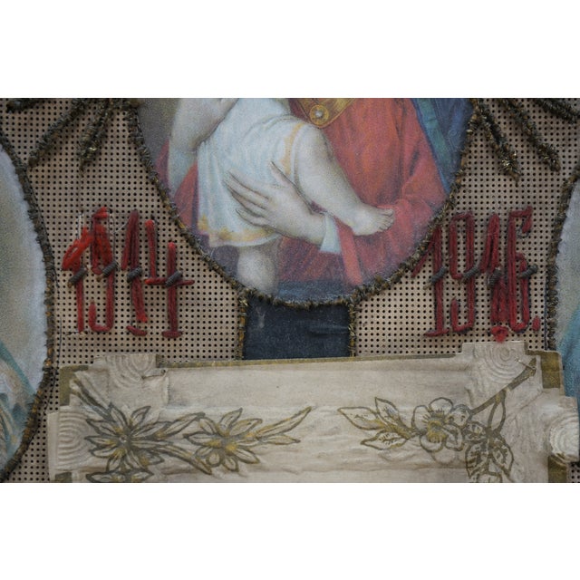 Antique Wwi Ottoman Pasha War Embroidered Military Call for Peace Collage, Framed For Sale - Image 9 of 12