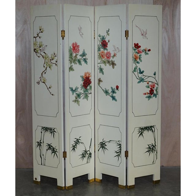 Antique Chinese Export Hardstone Folding Screen Room Divider For Sale - Image 16 of 18
