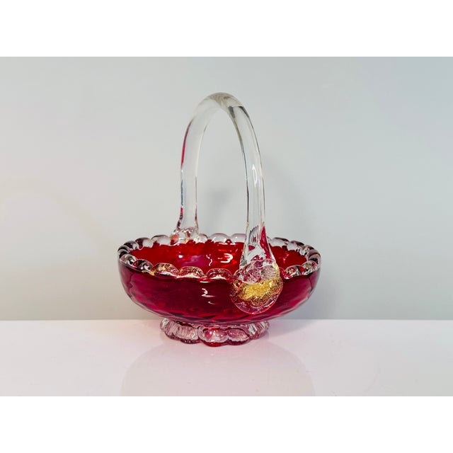 Handmade Candy Dish in Ruby ​​Glass, Italy, 1960s For Sale - Image 10 of 12