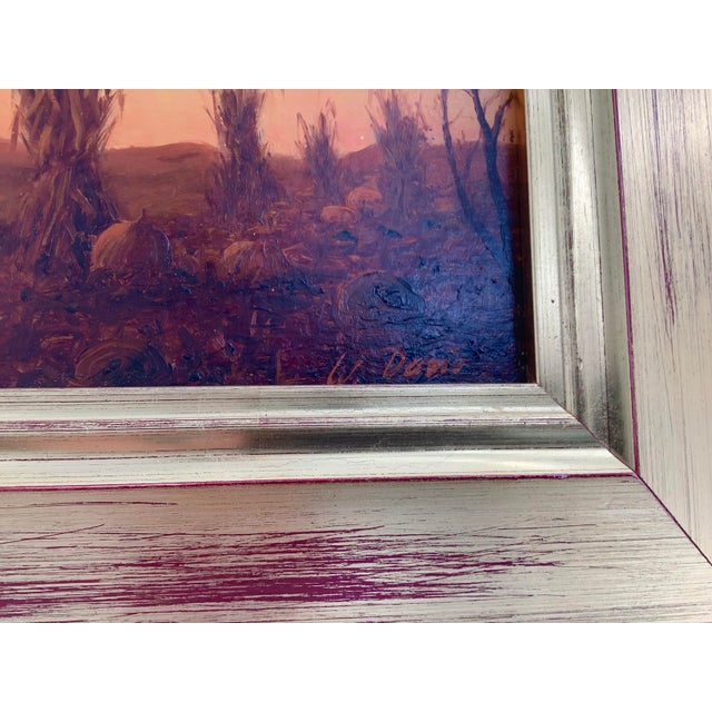 1990s Original William R. Davis Oil Painting, Landscape at Sunset, Luminous! For Sale In Dallas - Image 6 of 9