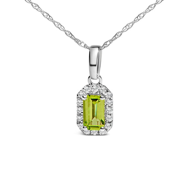 Envelop your neckline in the elegance of this rhodium-plated 10K white gold necklace, featuring a captivating octagonal...