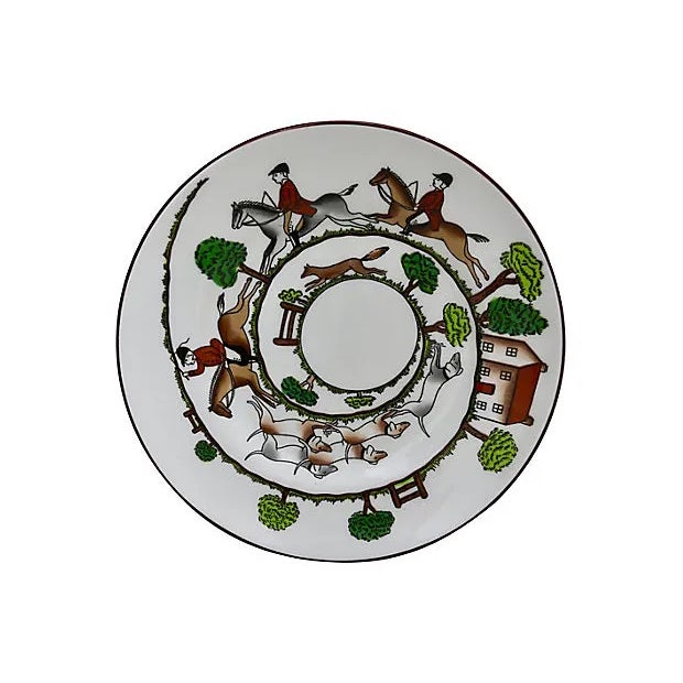 Farmhouse English Hunting Scene Cake / Bread Plate For Sale - Image 3 of 3