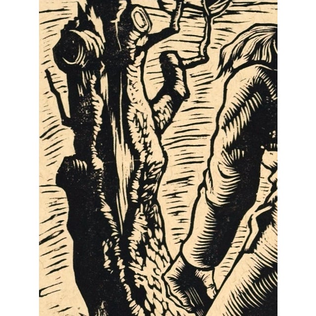 Rudolf Nehmer (1912 Bobersberg - 1983 Dresden), The fruitless tree, 1948. Woodcut on yellowish wove paper, 15 cm x 14.6 cm...