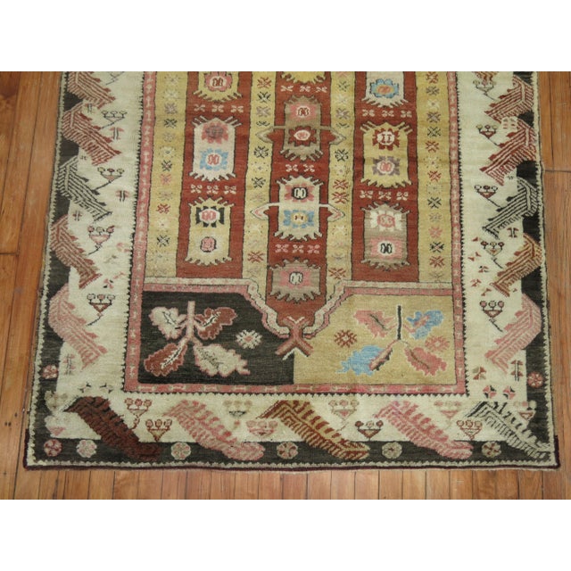 Early 20th Century Zabihi Collection Whimsical Turkish Rug - 4'3" x 5'6" For Sale In New York - Image 6 of 6