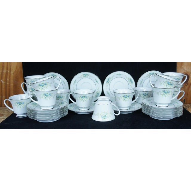 Blue Vintage Japanese Noritake Sri Lanka Culeton 2692 Floral China Dinner Set- 86 Pieces For Sale - Image 8 of 13