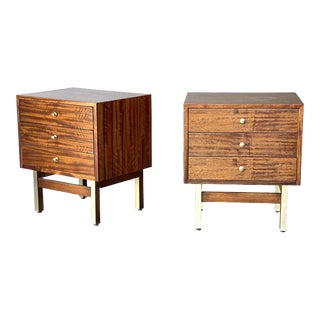 1960s Pair Mid Century Modern Nightstands Merton Gershun for American of Martinsville For Sale
