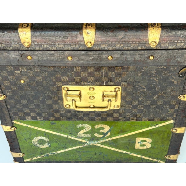 Rare Early Louis Vuitton Damier Steamer Trunk with Ballantine Family Provenance For Sale - Image 12 of 18