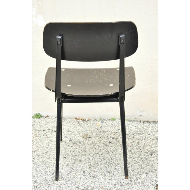 Industry West Madewell Industrial School Side Chair Black Metal Frame - Set of 3 For Sale - Image 9 of 11