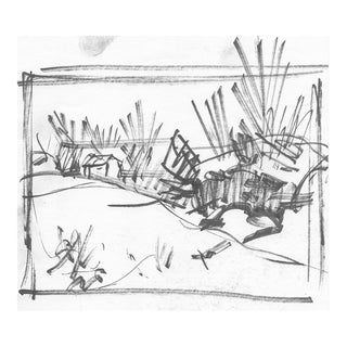 1980s John Reilly Landscape Drawing For Sale