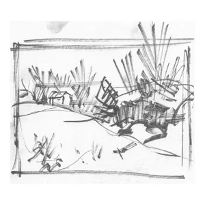 1980s John Reilly Landscape Drawing