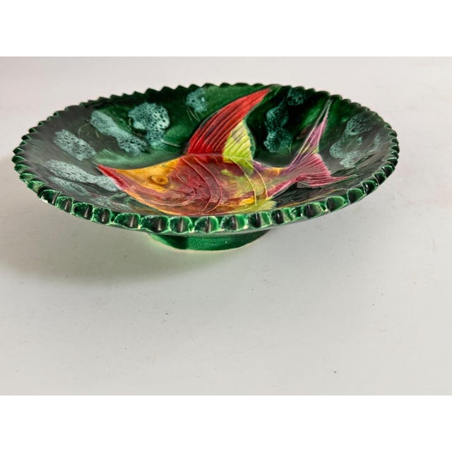 Mid-Century Modern Porcelain Plate with Fish Decor, France, 1970s For Sale - Image 4 of 10