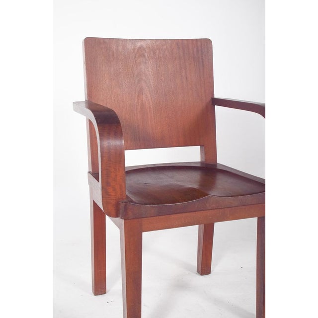 Portuguese Mahogany Desk Armchair, 1920s For Sale - Image 10 of 11