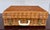 Vintage English Sirram Wicker Picnic Hamper Suitcase With Blue Interior & Plates For Sale - Image 4 of 14