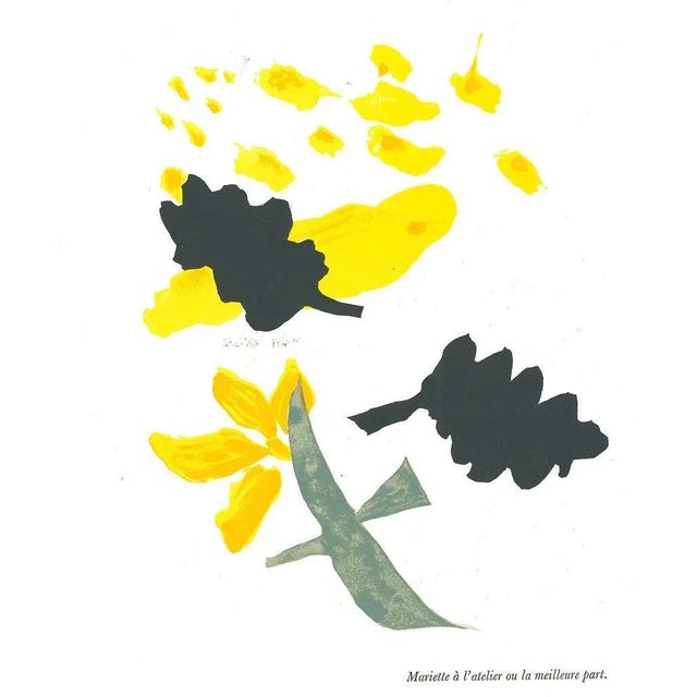 Composition is a colored lithograph realized after George Braque by Atelier Mourlot\. The artwork is from A même la...