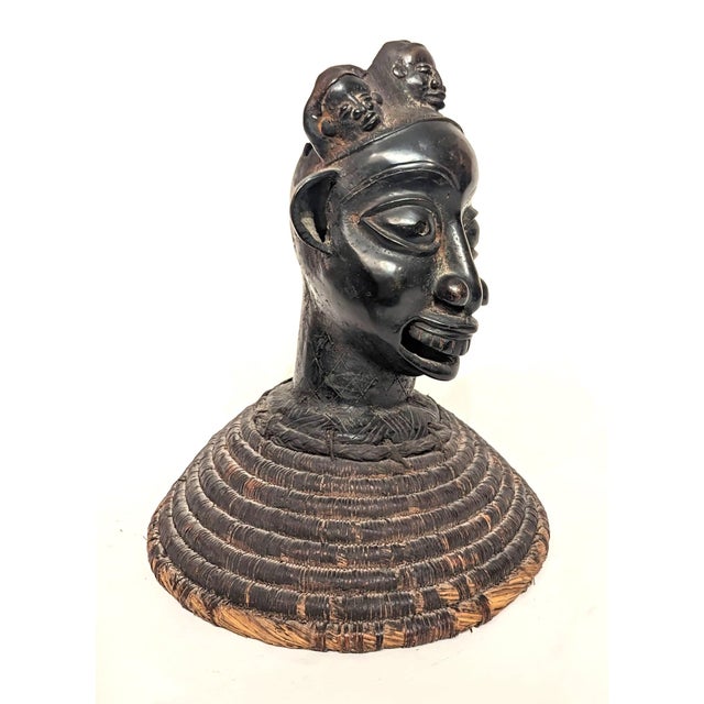 Beninese Bronze & Rope Bust Sculpture For Sale In Miami - Image 6 of 8
